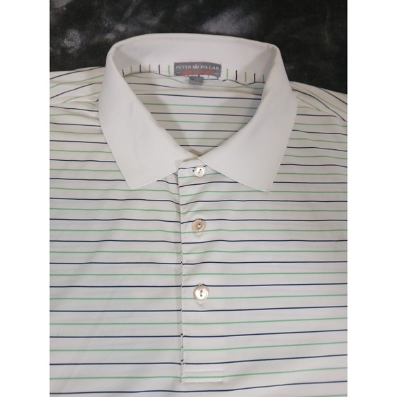 Peter Millar Other - Peter Millar Summer Comfort Golf Polo Blue Striped Casual Hualalai Sz XL